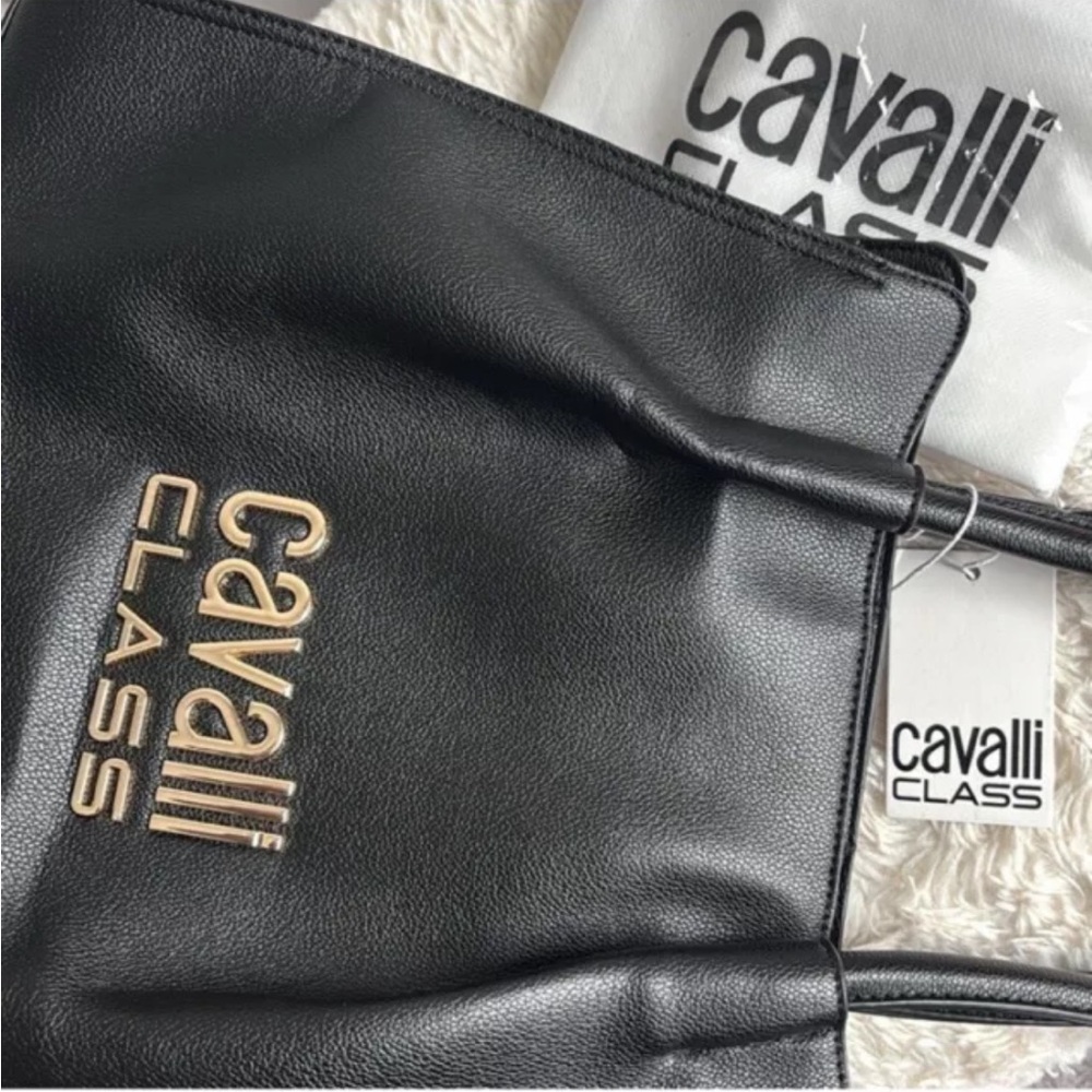 Cavalli Class Black Leather Bag
